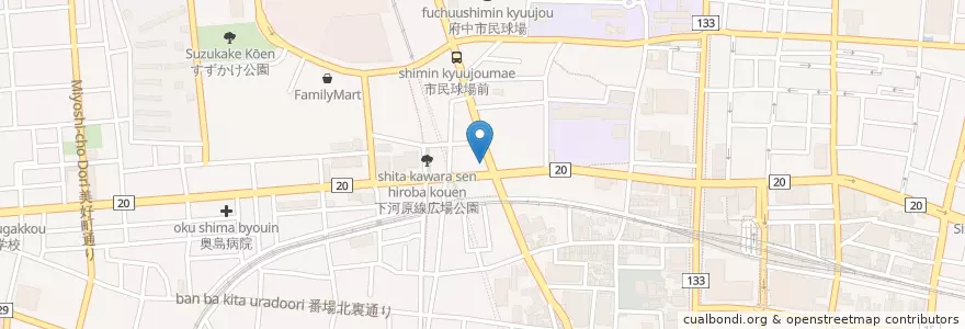 Mapa de ubicacion de Shurio en Japan, 東京都, 府中市.