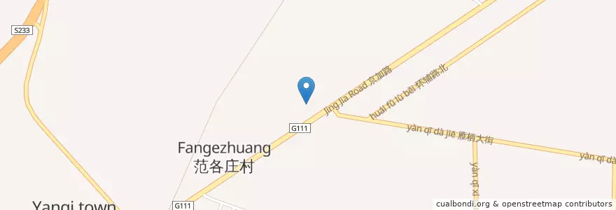 Mapa de ubicacion de 花园大排档 en 중국, 베이징시, 허베이성, 怀柔区 / Huairou.