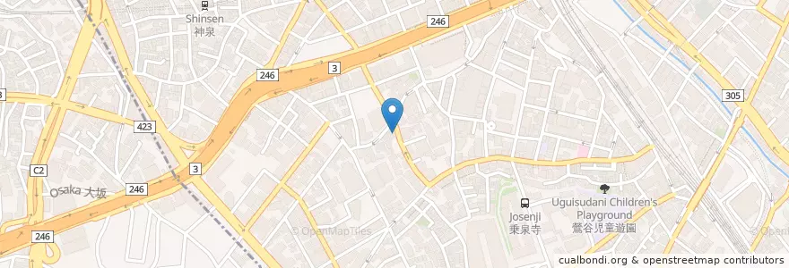 Mapa de ubicacion de 渋谷福音教会 en Japonya, 東京都, 渋谷区.