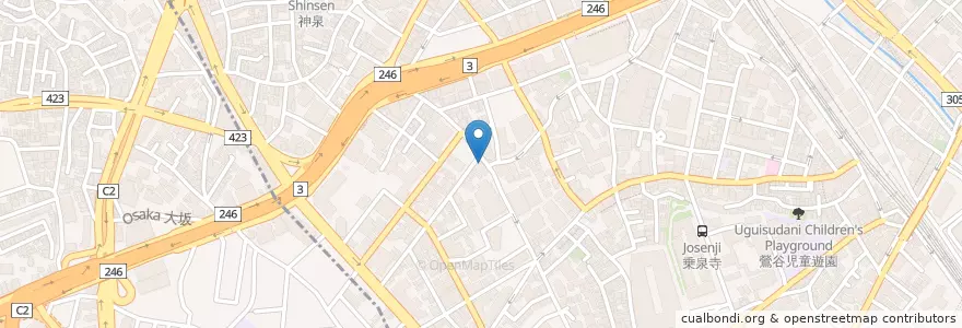Mapa de ubicacion de 聖ヶ丘教会 en 日本, 東京都, 渋谷区.