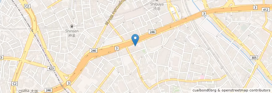 Mapa de ubicacion de カフェ・ド・クリエ en ژاپن, 東京都, 渋谷区.