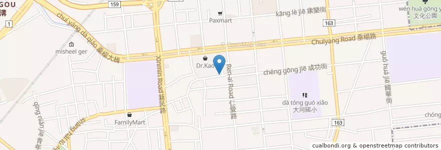 Mapa de ubicacion de 素芳素食 en 臺灣, 臺灣省, 嘉義市, 嘉義縣, 西區.