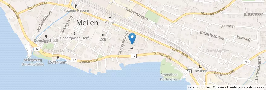 Mapa de ubicacion de TopPharm Apotheke Dr. Rebhan en 瑞士, 蘇黎世, Bezirk Meilen, Meilen.