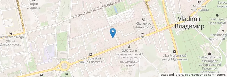 Mapa de ubicacion de Винкель en Rússia, Distrito Federal Central, Владимирская Область, Городской Округ Владимир.
