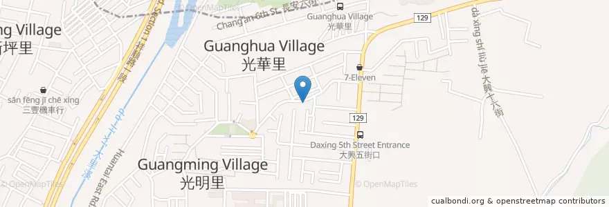 Mapa de ubicacion de Tiannan Temple en Taiwan, Taichung, Taiping District.