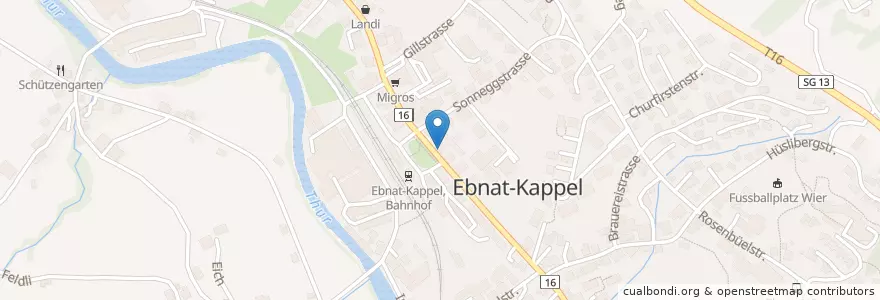 Mapa de ubicacion de Restaurant Ambiente en スイス, ザンクト・ガレン州, Wahlkreis Toggenburg, Ebnat-Kappel.
