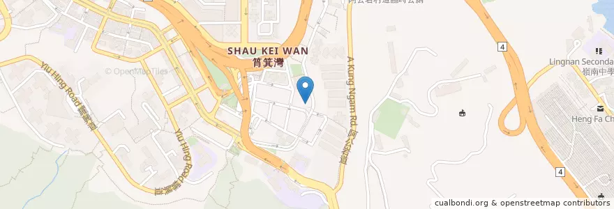 Mapa de ubicacion de 成記雲吞麵 en 中国, 広東省, 香港, 香港島, 新界, 東區 Eastern District.