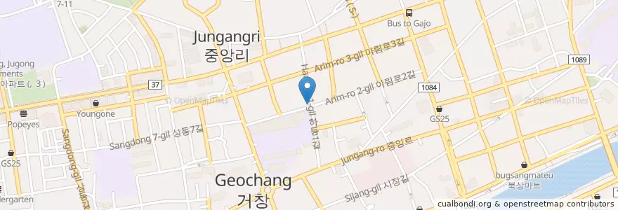 Mapa de ubicacion de Moon en 대한민국, 경상남도, 거창군.