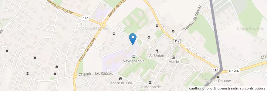 Mapa de ubicacion de Clinique du Grand-Salève en Francia, Francia Metropolitana, Auvergne-Rhône-Alpes, Alta Savoia, San Giuliano Di Geneva.