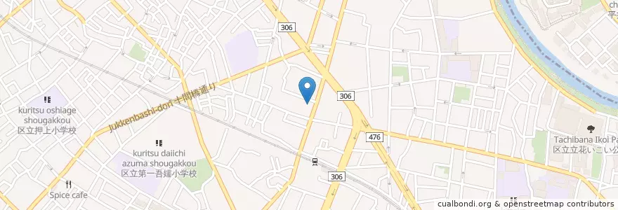 Mapa de ubicacion de 向島警察署 en اليابان, 東京都, 墨田区.