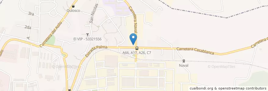 Mapa de ubicacion de Cafeteria en كوبا, La Habana.