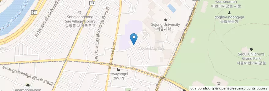 Mapa de ubicacion de 세끼락 건대점 en Korea Selatan, 서울, 광진구, 군자동.