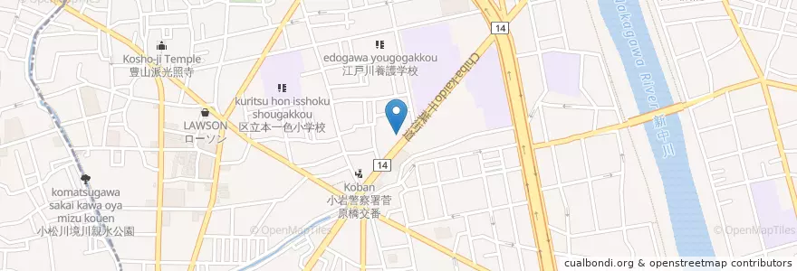 Mapa de ubicacion de ケンタッキーフライドチキン en Jepun, 東京都, 江戸川区.