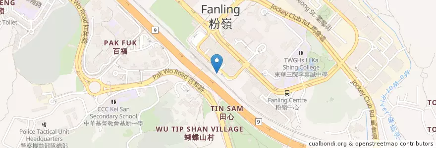 Mapa de ubicacion de 公眾單車泊位 Public Bicycle Parking en China, Hongkong, Guangdong, New Territories, 北區 North District.