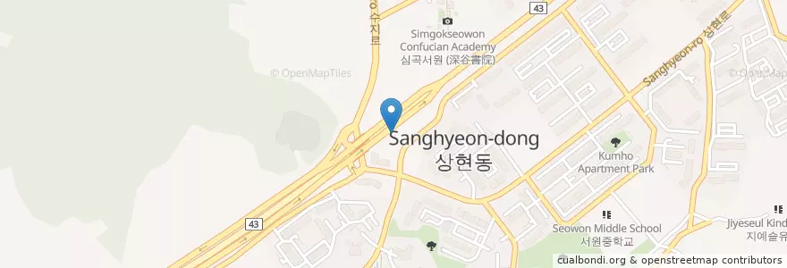 Mapa de ubicacion de 24시화로구이 en Республика Корея, Кёнгидо, 용인시, 수지구.