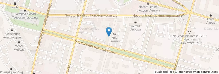 Mapa de ubicacion de Coffee way en Rusia, Distrito Federal Central, Óblast De Tver, Городской Округ Тверь, Калининский Район.