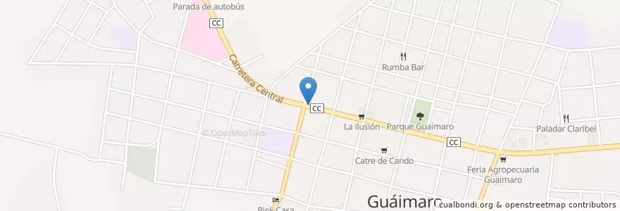 Mapa de ubicacion de Teléfono Público en Куба, Камагуэй, Guáimaro, Ciudad De Guaimaro.