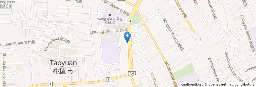 Mapa de ubicacion de 韓國金香烤肉 en Taiwán, Taoyuan, 桃園區.