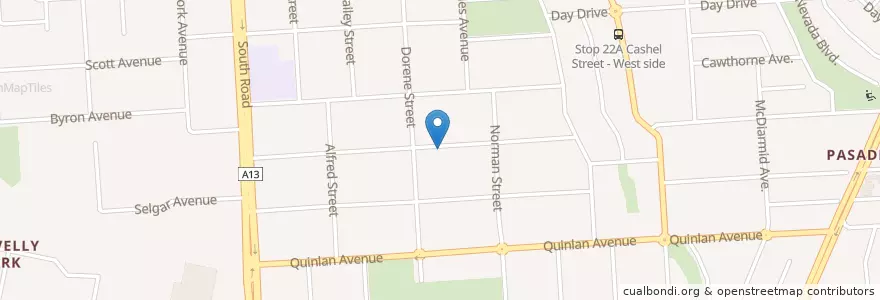 Mapa de ubicacion de Little Free Library en Australië, Zuid-Australië, Adelaide, City Of Mitcham.
