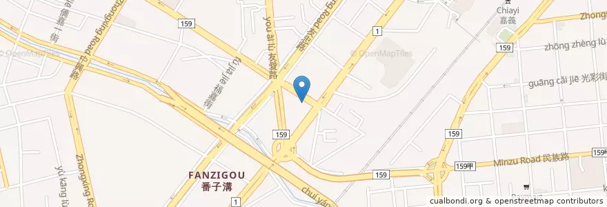 Mapa de ubicacion de 嘉義福全郵局 en Тайвань, Тайвань, Цзяи, Цзяи, 西區.