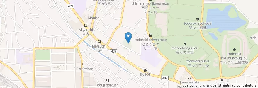Mapa de ubicacion de 常楽寺 en Japón, Prefectura De Kanagawa, Kawasaki, 中原区.