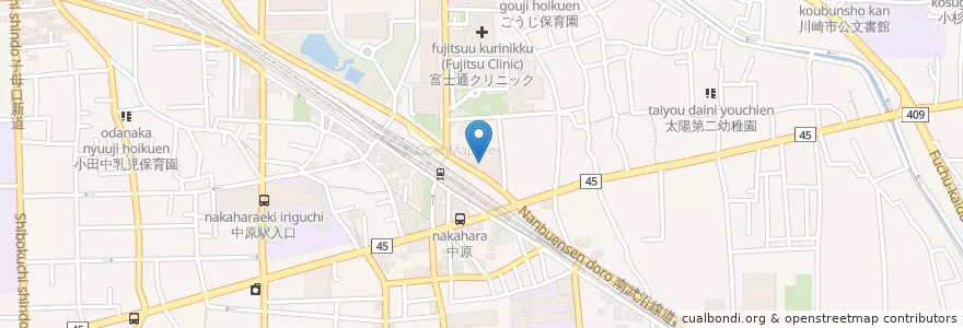 Mapa de ubicacion de ドトールコーヒーショップ en Japonya, 神奈川県, 川崎市, 中原区.