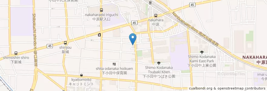 Mapa de ubicacion de 喜太郎 (Kitaro) en 日本, 神奈川縣, 川崎市, 中原区.