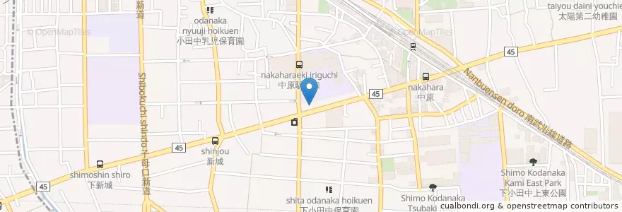 Mapa de ubicacion de 天然素材蔵 en اليابان, كاناغاوا, 川崎市, 中原区.