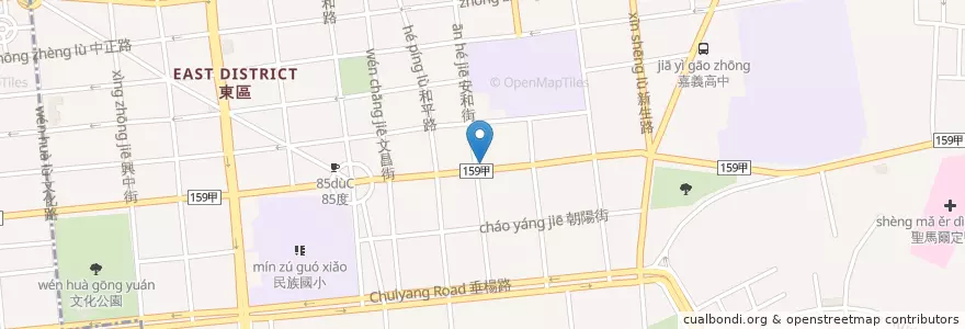 Mapa de ubicacion de 理想牙醫診所 en Taiwan, 臺灣省, 嘉義市, 嘉義縣, 東區.