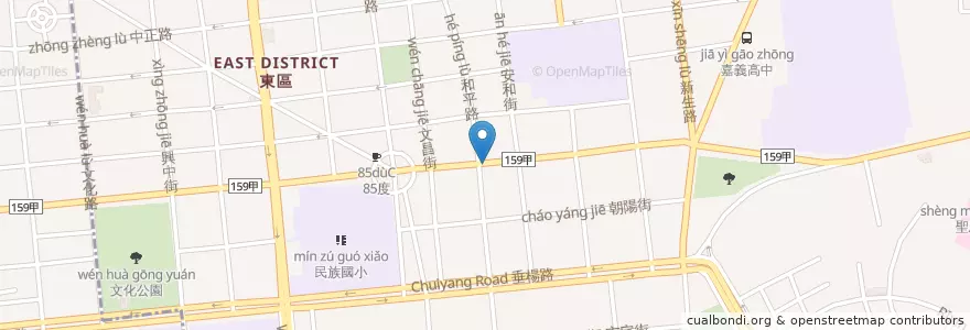 Mapa de ubicacion de 鳳壽司 en 台湾, 台湾省, 嘉義市, 嘉義県, 東区.