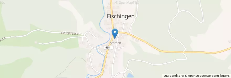 Mapa de ubicacion de Sternen en Schweiz/Suisse/Svizzera/Svizra, Thurgau, Bezirk Münchwilen, Fischingen.