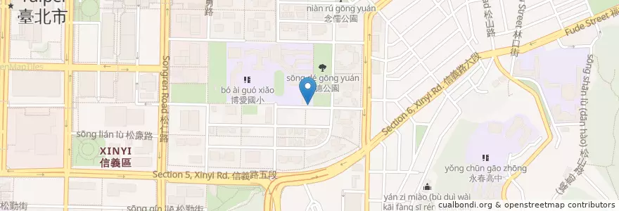 Mapa de ubicacion de 興雅國中地下停車場 en تايوان, تايبيه الجديدة, تايبيه, 信義區.