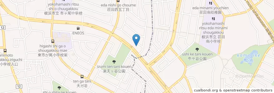 Mapa de ubicacion de ハードオフ 市ヶ尾店 en 日本, 神奈川県, 横浜市, 都筑区, 青葉区.