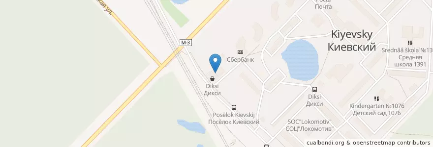 Mapa de ubicacion de Пельменчик en Russia, Central Federal District, Moscow, Troitsky Administrative Okrug, Поселение Киевский.