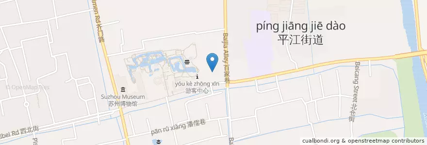 Mapa de ubicacion de 平江街道 en China, Suzhou, Jiangsu, 姑苏区, 平江街道.