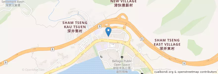 Mapa de ubicacion de Bank of China en Chine, Hong Kong, Guangdong, Nouveaux Territoires, 荃灣區 Tsuen Wan District.