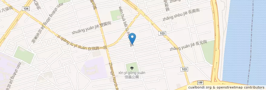 Mapa de ubicacion de 阜囍廣東粥 en Тайвань, Новый Тайбэй.