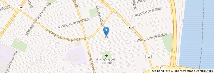 Mapa de ubicacion de 二哥串烤 en 타이완, 신베이 시.