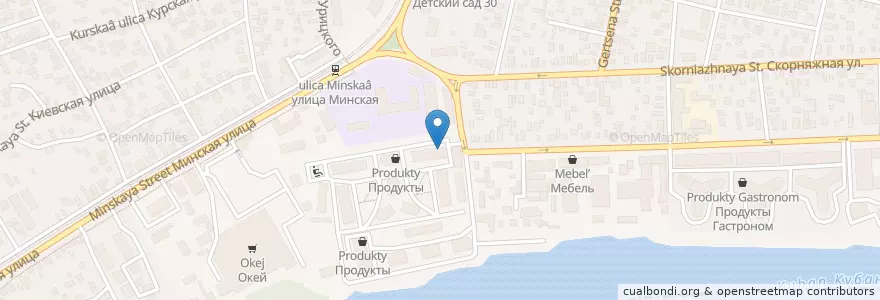 Mapa de ubicacion de Музей пива en روسيا, منطقة فيدرالية جنوبية, منطقة كراسنودار, Городской Округ Краснодар.