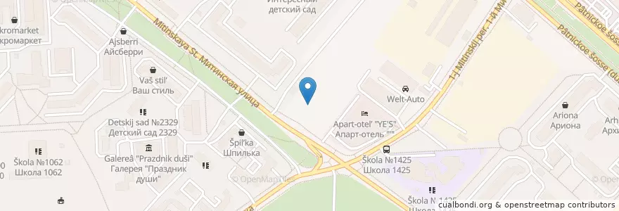 Mapa de ubicacion de Esthetic Clinik en روسيا, Центральный Федеральный Округ, Москва, Северо-Западный Административный Округ, Район Митино.