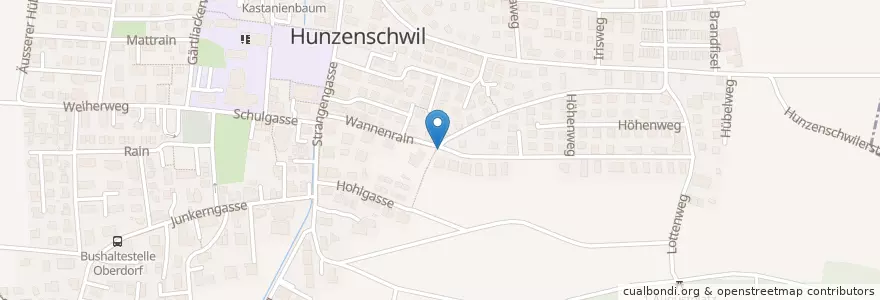 Mapa de ubicacion de Brunnen en Svizzera, Argovia, Bezirk Lenzburg, Hunzenschwil.