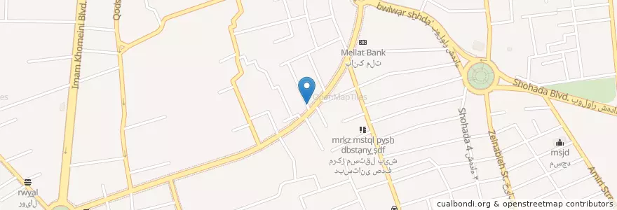 Mapa de ubicacion de کارواش مهدی en Iran, Kerman, شهرستان بم, بخش مرکزی شهرستان بم, بم.