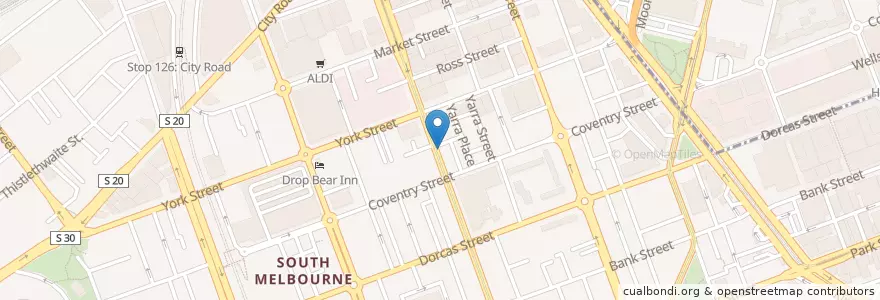 Mapa de ubicacion de Brickland Bagels en Australien, Victoria, City Of Port Phillip.