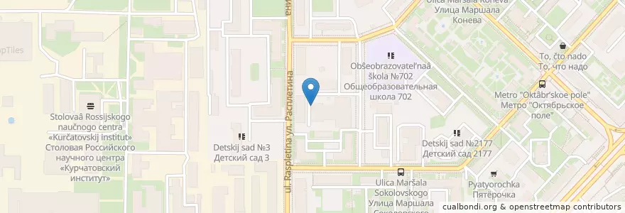 Mapa de ubicacion de Медицинский центр доктора Болдырева en Rusland, Centraal Federaal District, Moskou, Северо-Западный Административный Округ, Район Щукино.