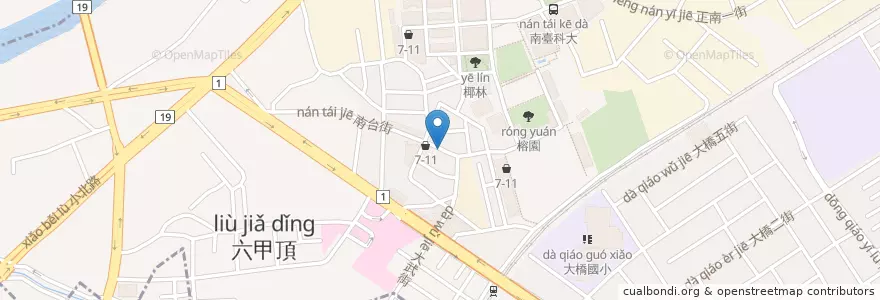 Mapa de ubicacion de 麵の食代 en 臺灣, 臺南市, 永康區.