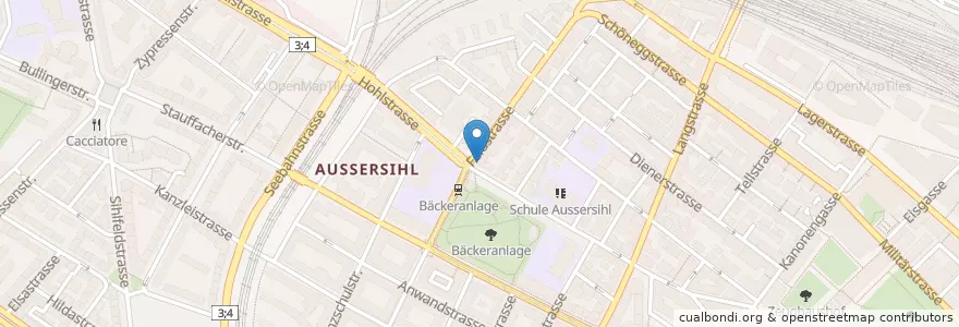 Mapa de ubicacion de marktküche en Schweiz/Suisse/Svizzera/Svizra, Zürich, Bezirk Zürich, Zürich.