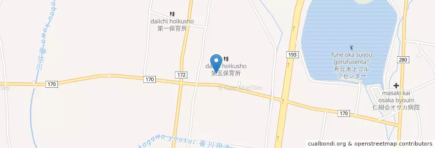 Mapa de ubicacion de 大野小学校 en Japonya, 香川県, 高松市.