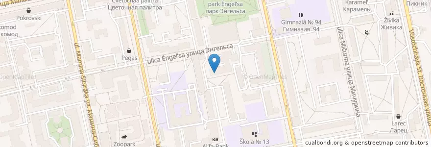 Mapa de ubicacion de Уральский колледж экономики и права en Russia, Ural Federal District, Sverdlovsk Oblast, Yekaterinburg Municipality.
