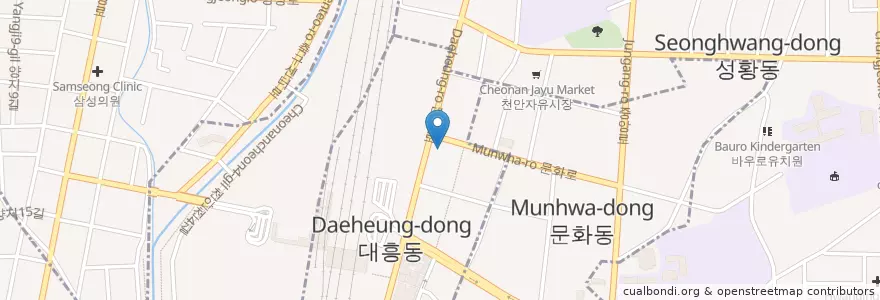 Mapa de ubicacion de 대흥동우체국 en Zuid-Korea, Chungcheongnam-Do, 천안시, 서북구, 대흥동.