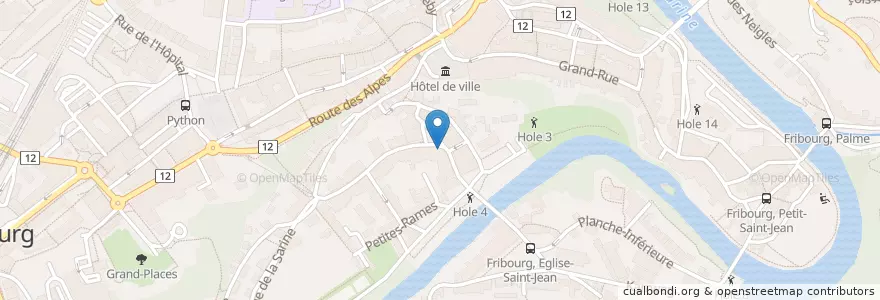 Mapa de ubicacion de Douro en Suiza, Friburgo, District De La Sarine, Fribourg - Freiburg.
